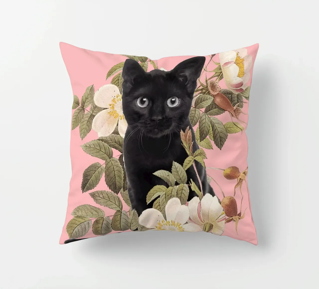 Gatto con fiori 6 cuscino da dada22