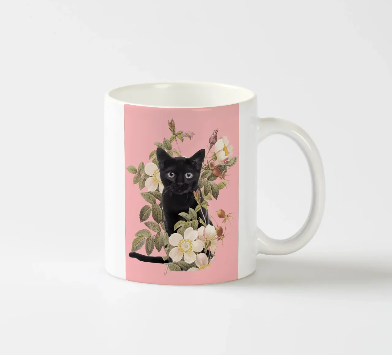 Gatto con fiori 6 tazza in ceramica da dada22