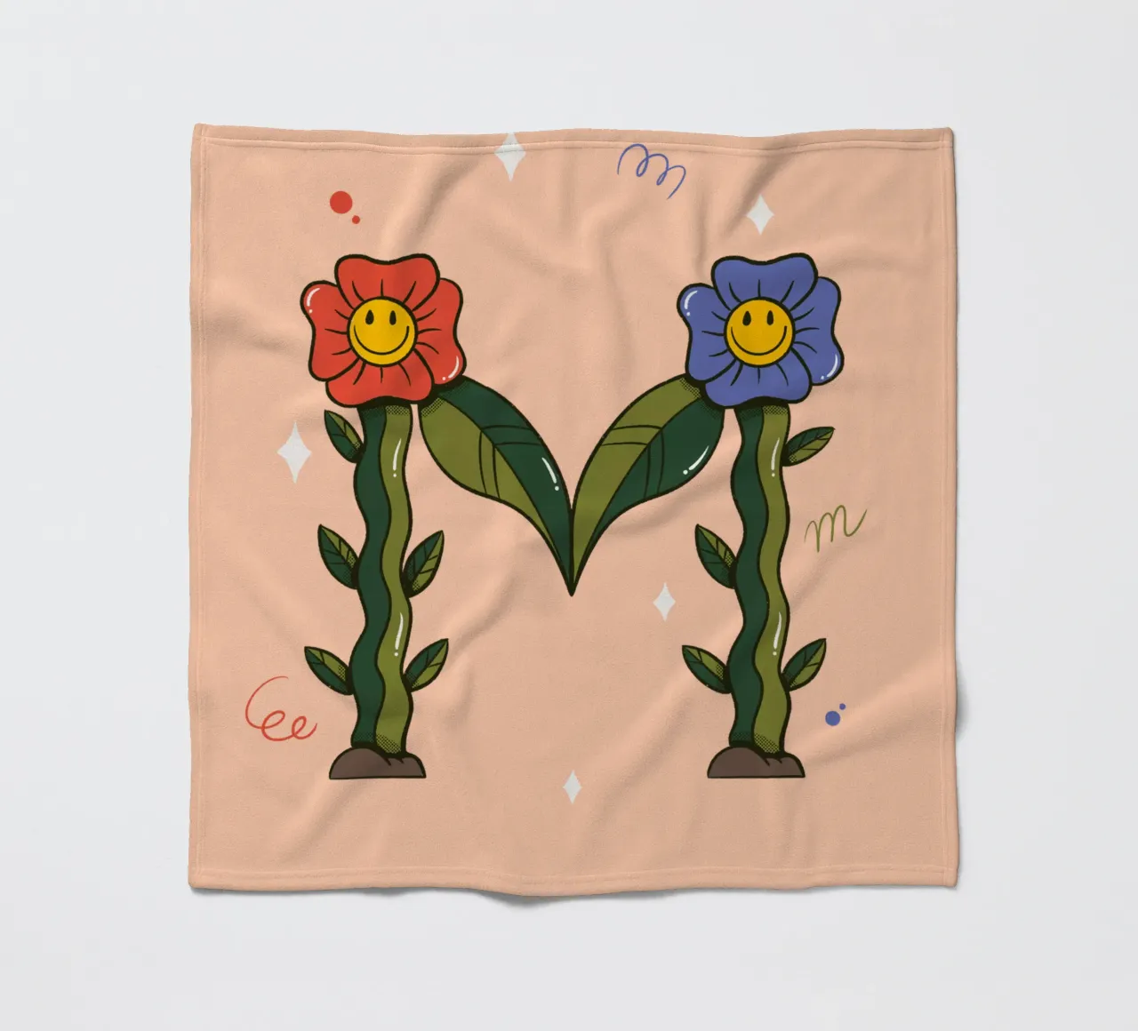 Blume M Fleecedecke von Rafa Gomes