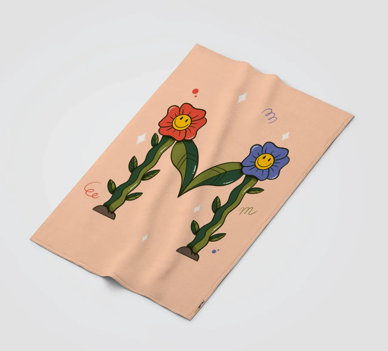 Blume M Fleecedecke von Rafa Gomes