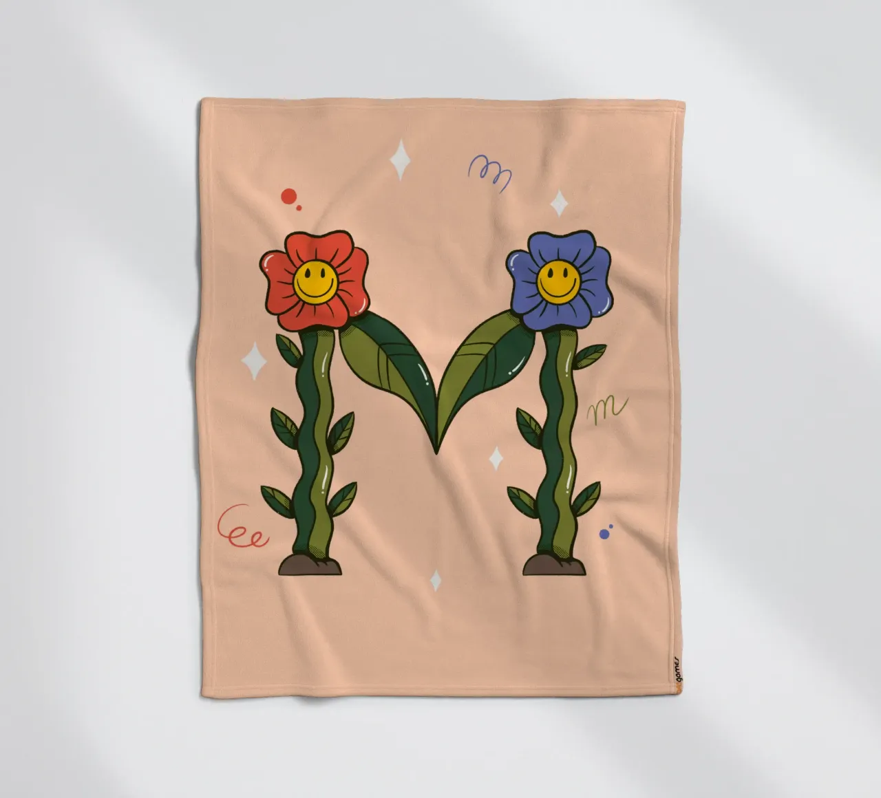 Blume M Fleecedecke von Rafa Gomes