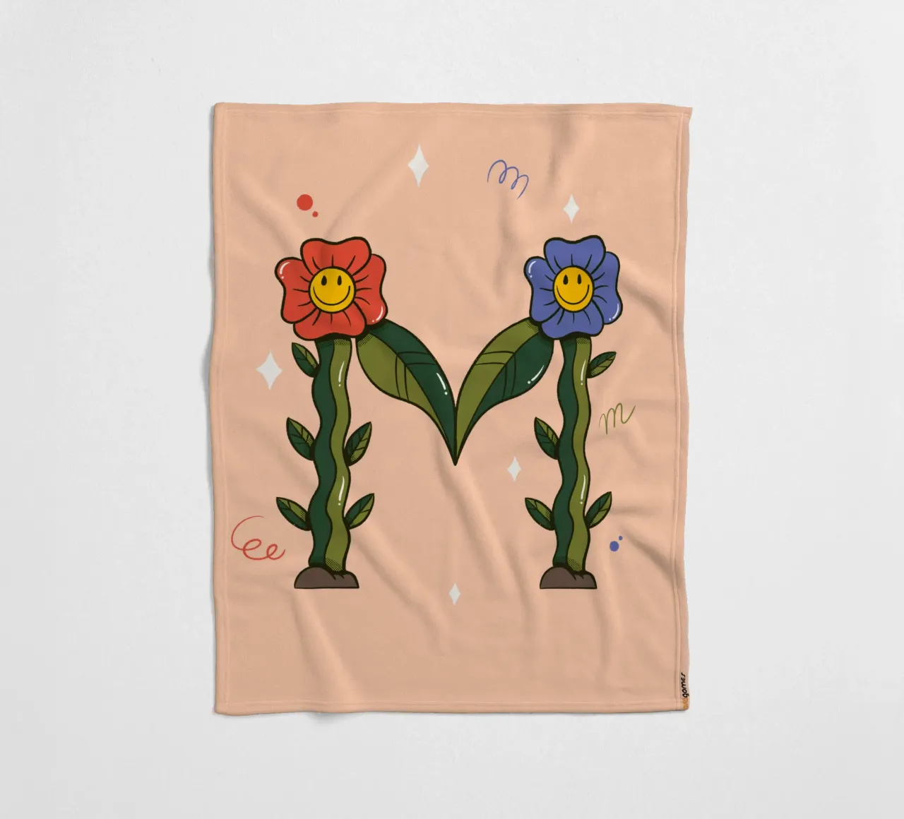 Blume M Fleecedecke von Rafa Gomes