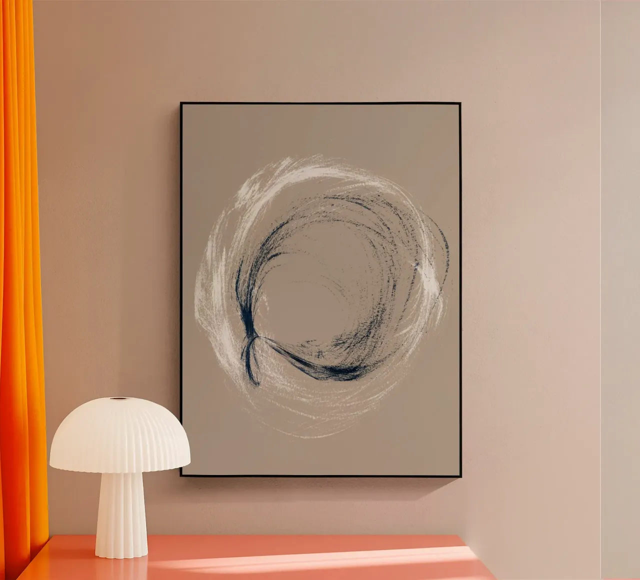 Circle & Twist | Minimal Brush Stroke Abstract Acryl-Glas von sabidussi