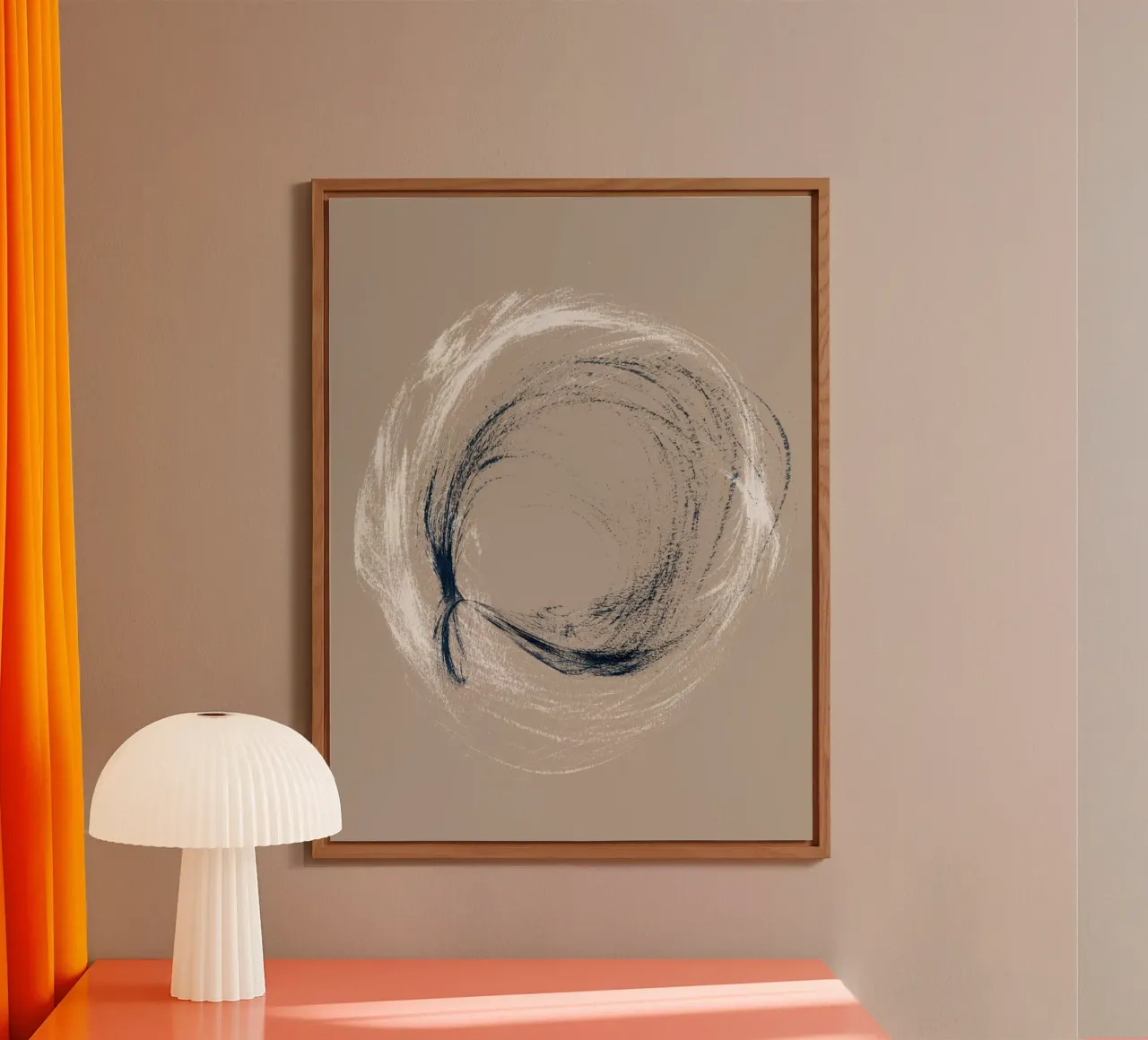 Circle & Twist | Minimal Brush Stroke Abstract alluminio dibond da sabidussi