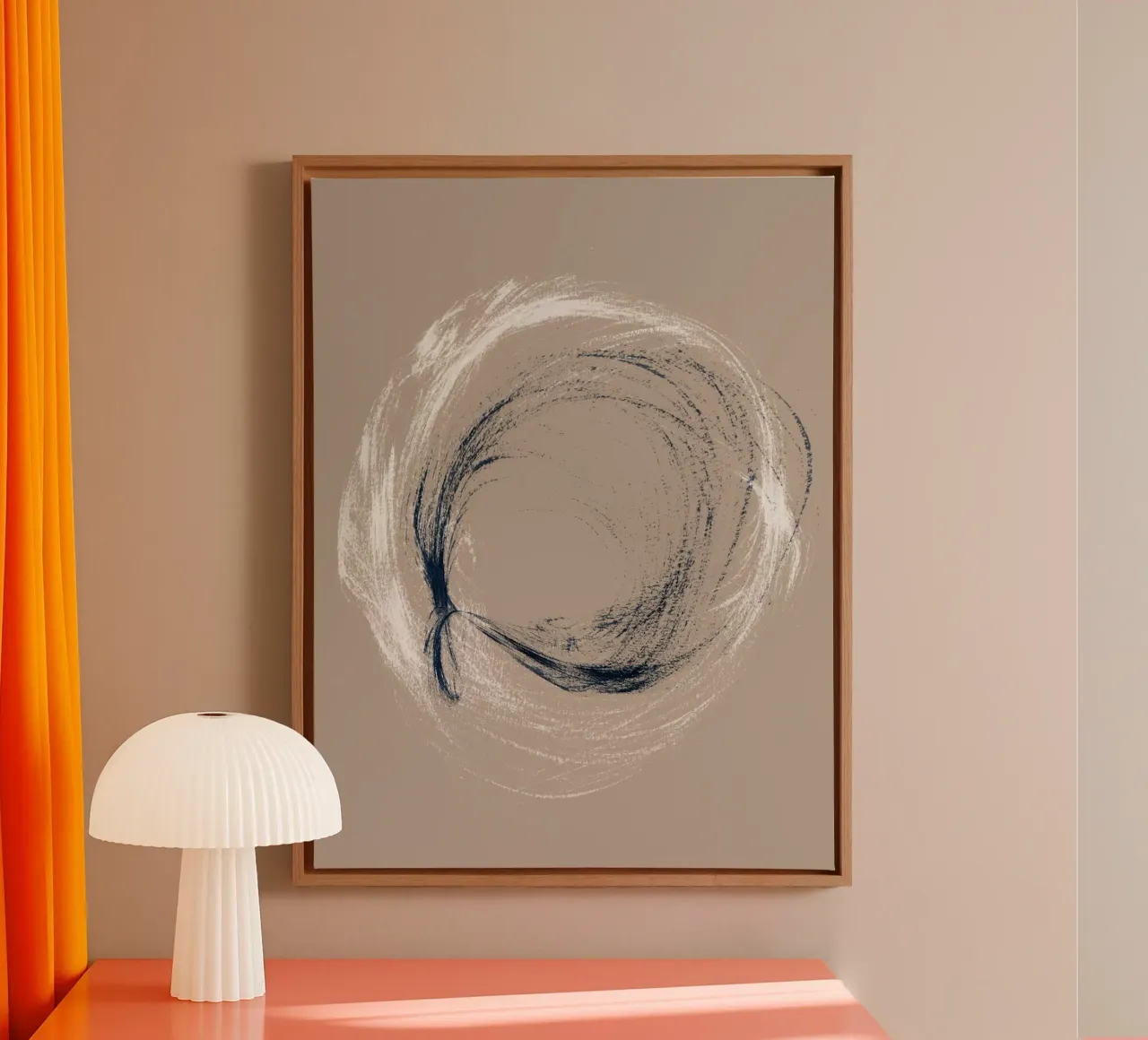 Circle & Twist | Minimal Brush Stroke Abstract canvas by sabidussi