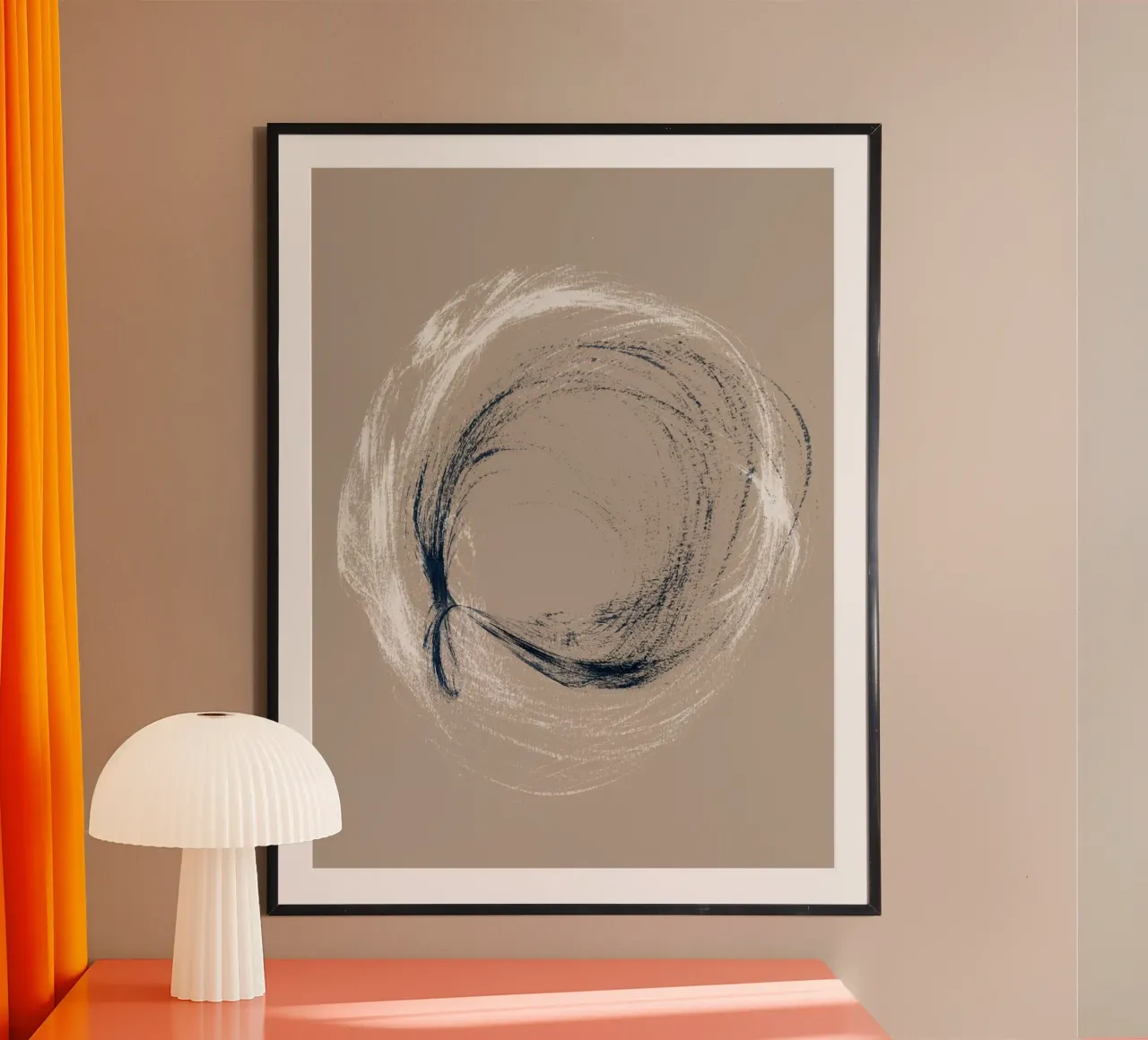Circle & Twist | Minimal Brush Stroke Abstract poster de sabidussi