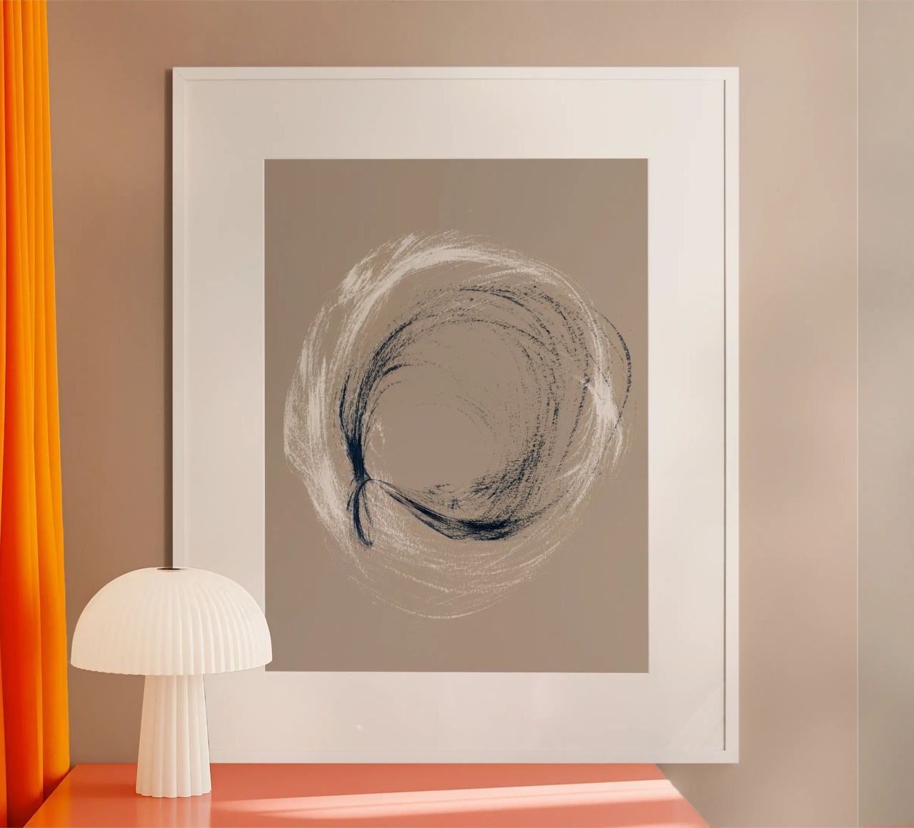Circle & Twist | Minimal Brush Stroke Abstract poster da sabidussi