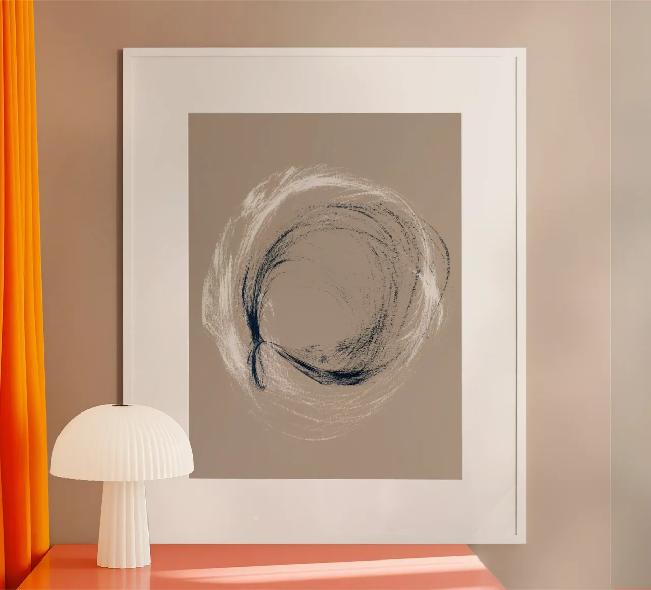 Circle & Twist | Minimal Brush Stroke Abstract poster da sabidussi
