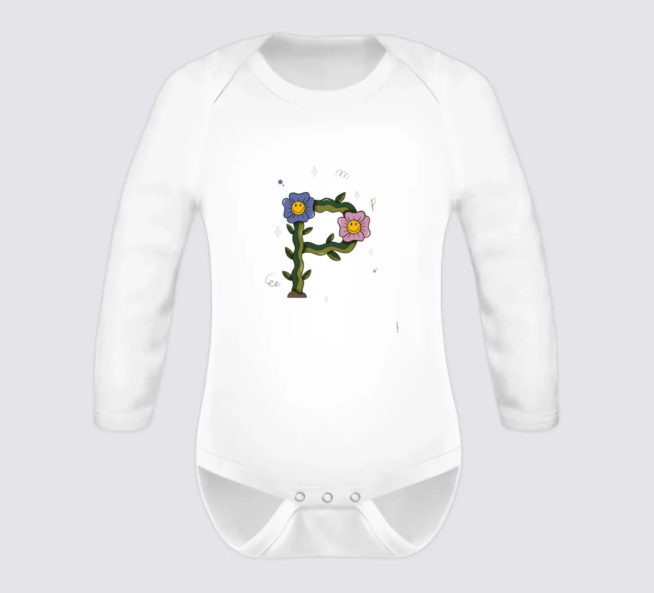 Blume P Langarm Babybody von Rafa Gomes