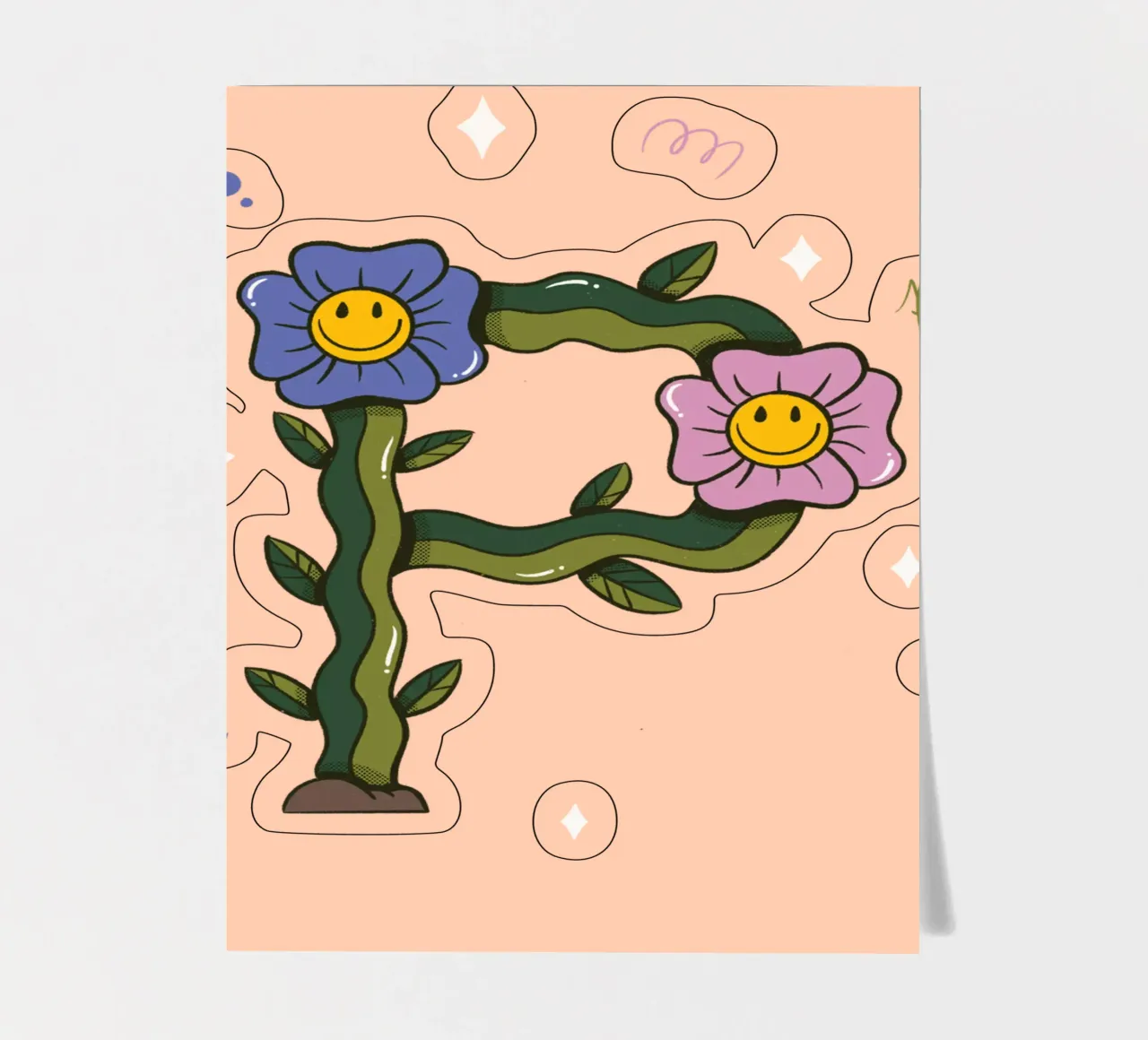 Blume P Stickerbogen von Rafa Gomes