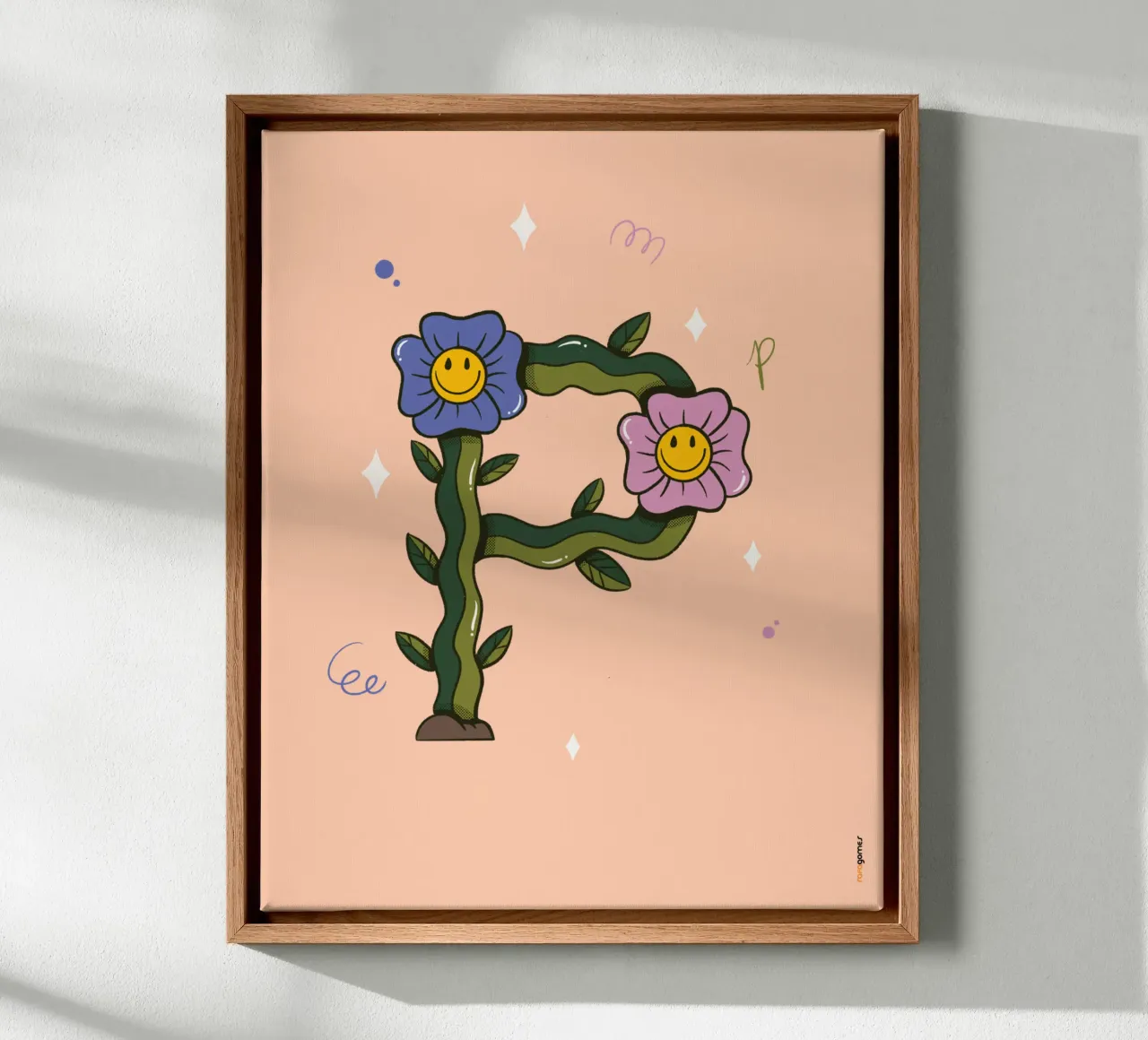 Bloem P canvas met Baklijst van Rafa Gomes