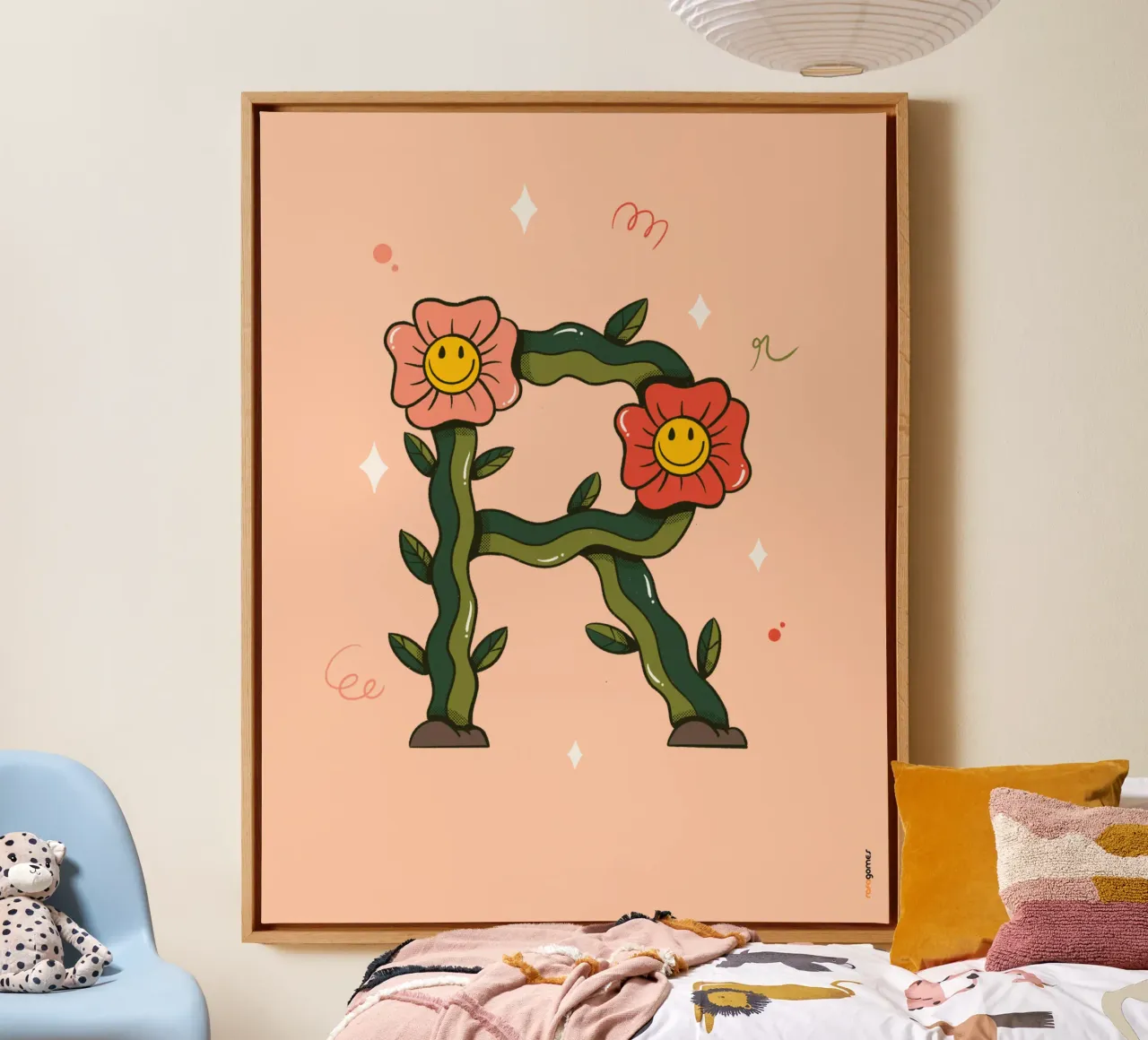 Bloem R canvas met Baklijst van Rafa Gomes