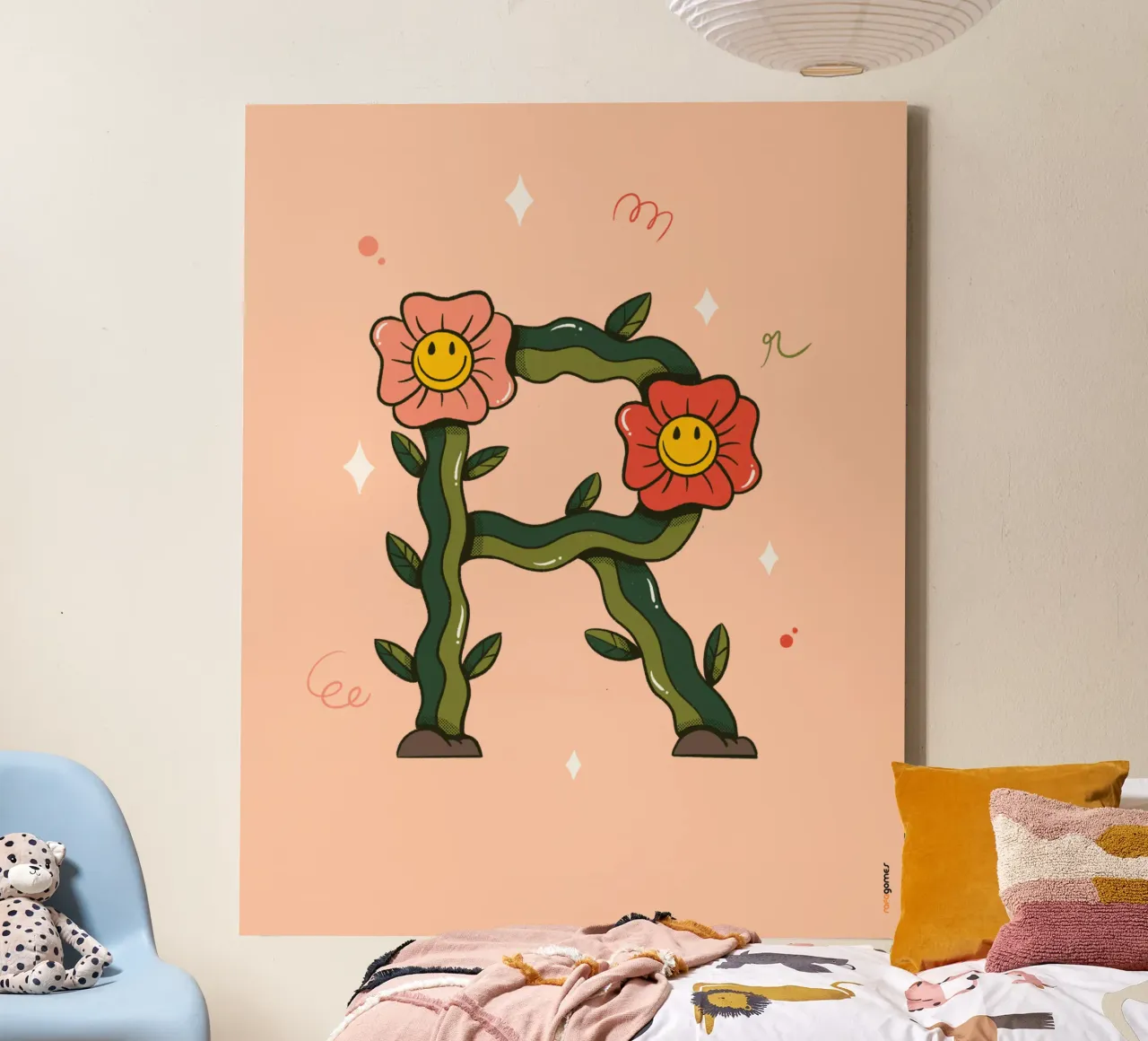 Bloem R canvas met Baklijst van Rafa Gomes