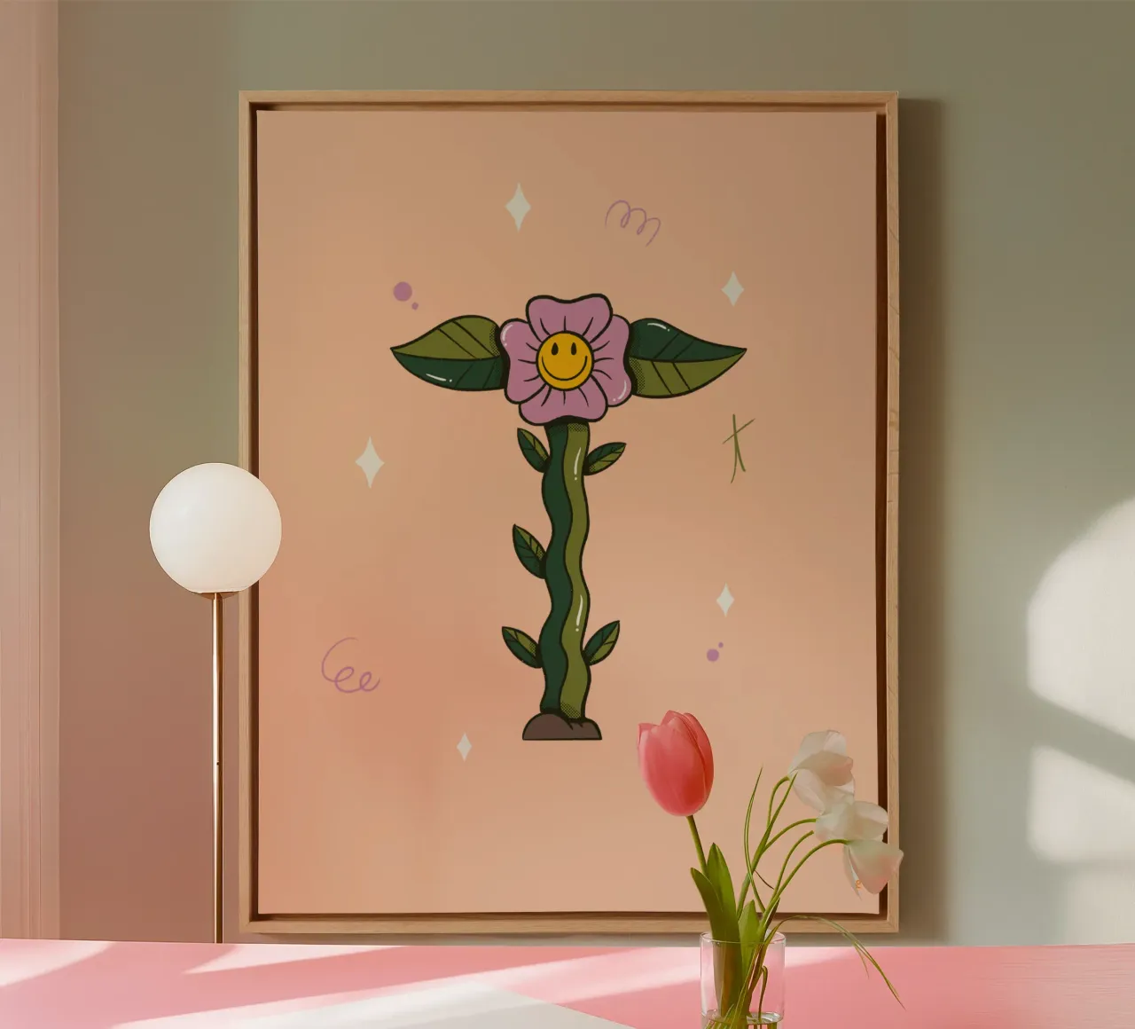 Bloem T canvas met Baklijst van Rafa Gomes