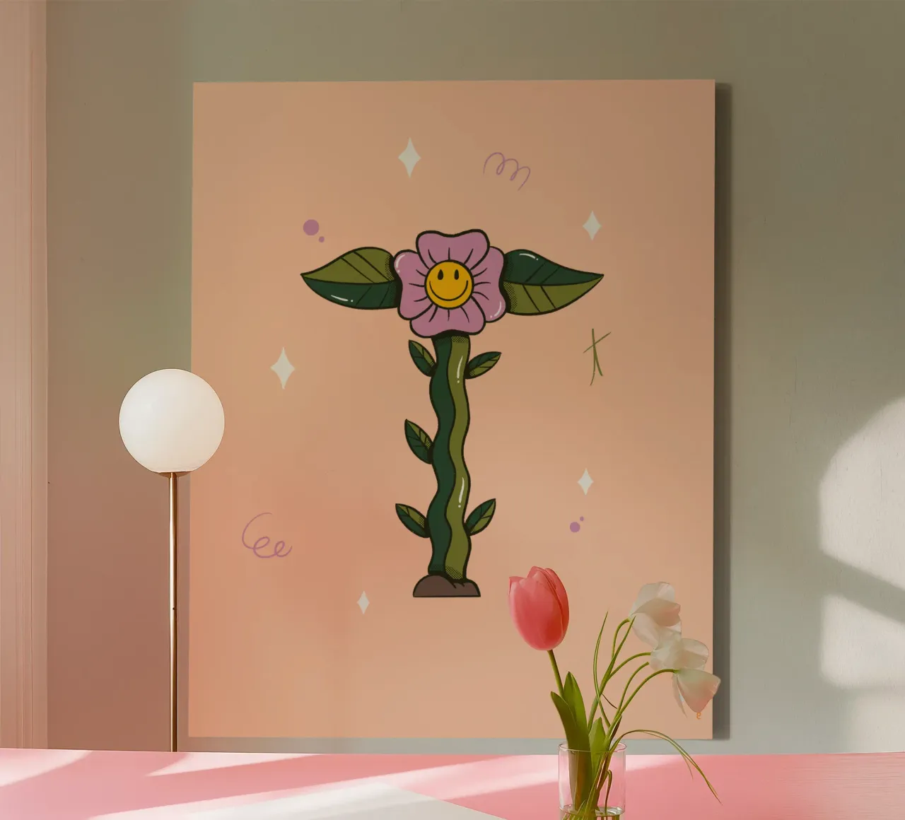 Bloem T canvas met Baklijst van Rafa Gomes