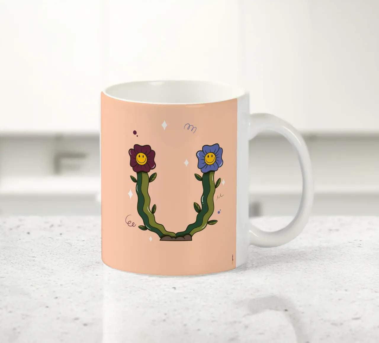 Flower U ceramic mug by Rafa Gomes