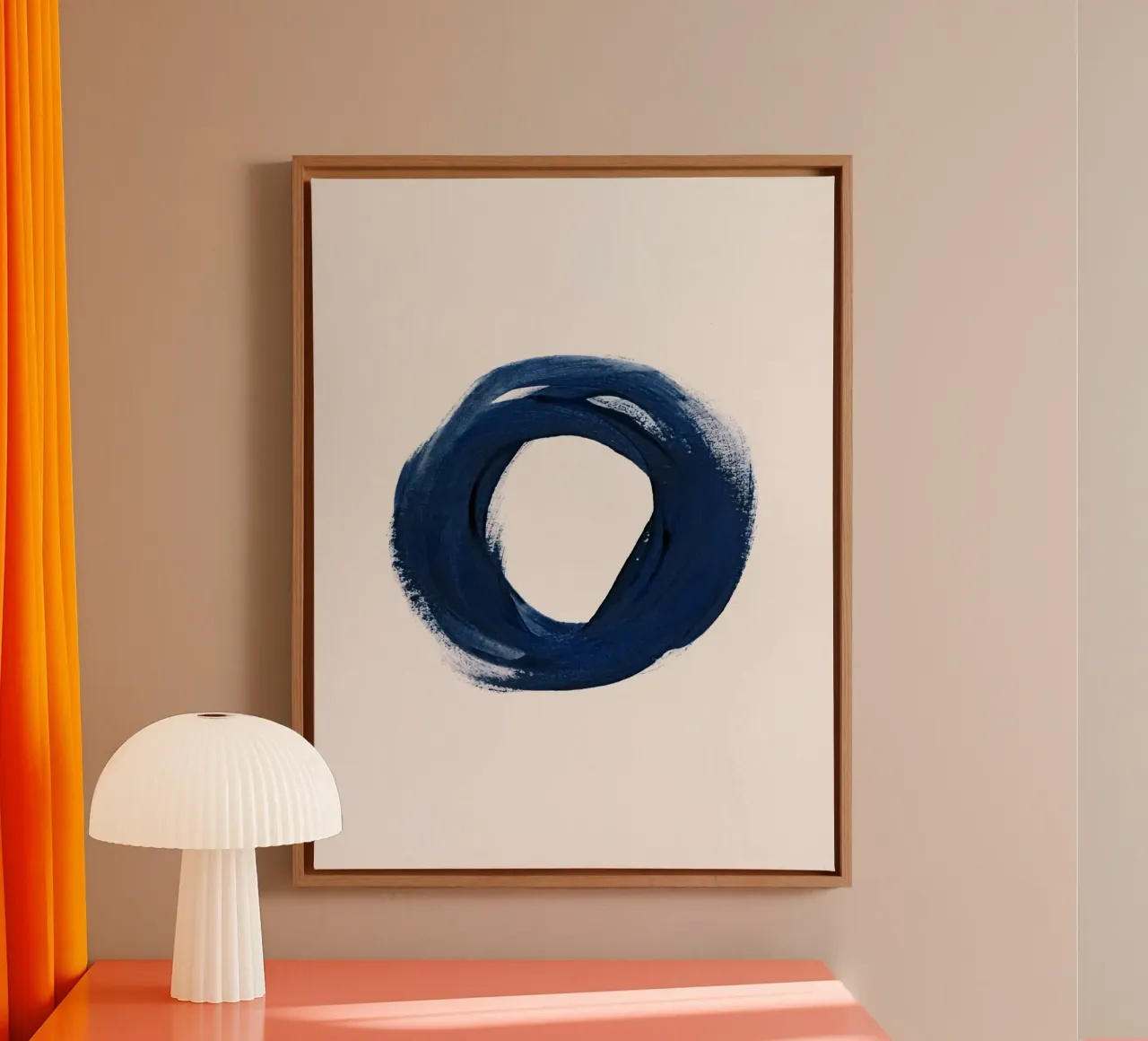 Strokes 8 | Indigo Enso Circle tela con Cornice a cassetta da sabidussi