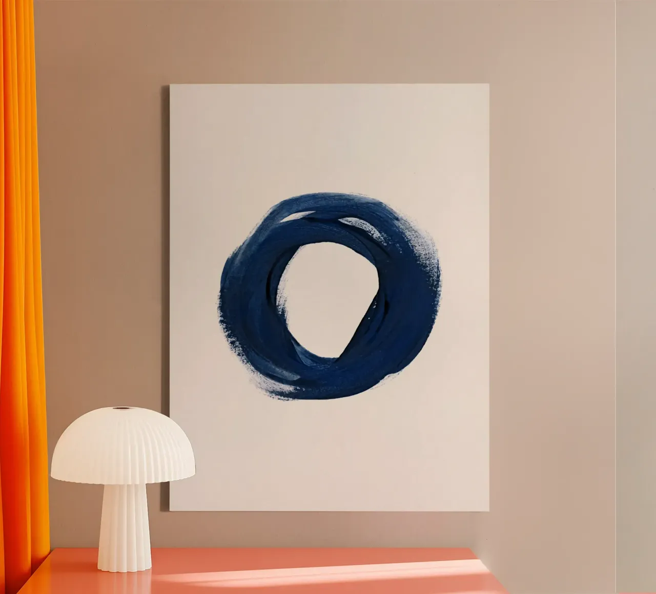 Strokes 8 | Indigo Enso Circle tela con Cornice a cassetta da sabidussi