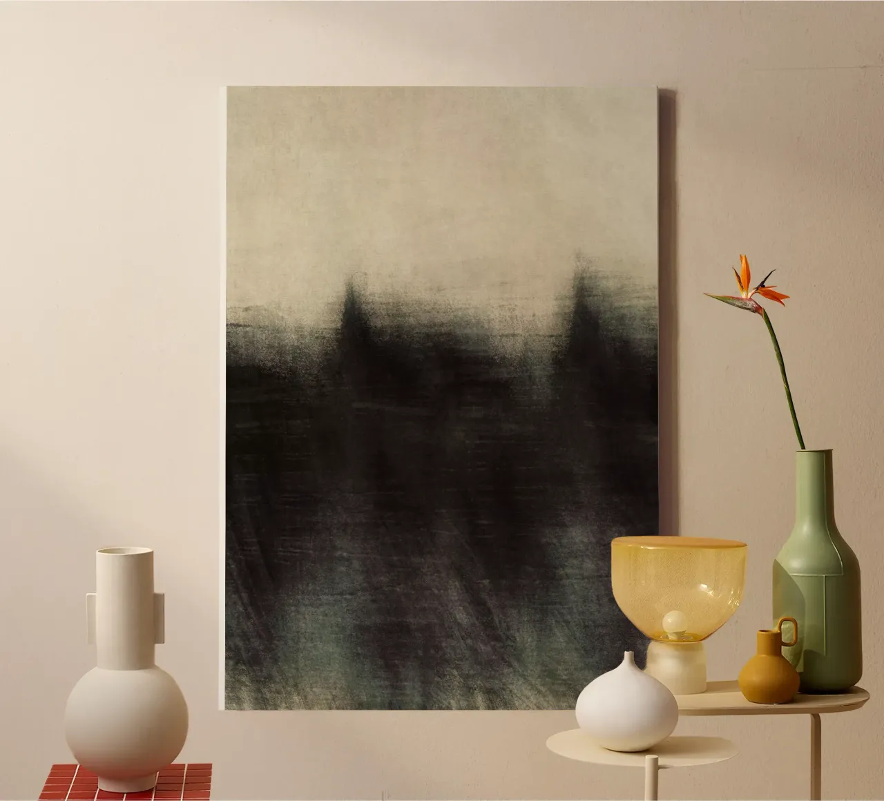 atmospheric abstract landscape tela con Cornice a cassetta da IRIS LEHNHARDT FINE ART