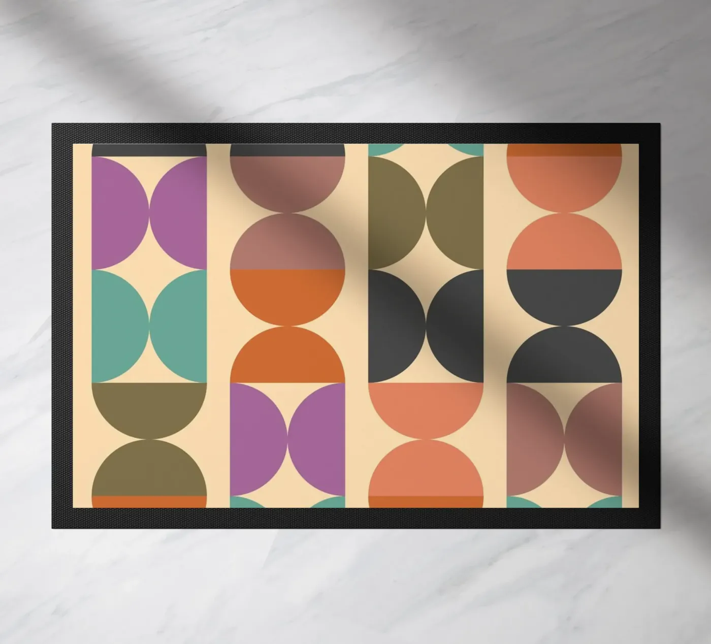 Retro Shapes Pattern doormat by Folk & Bloom
