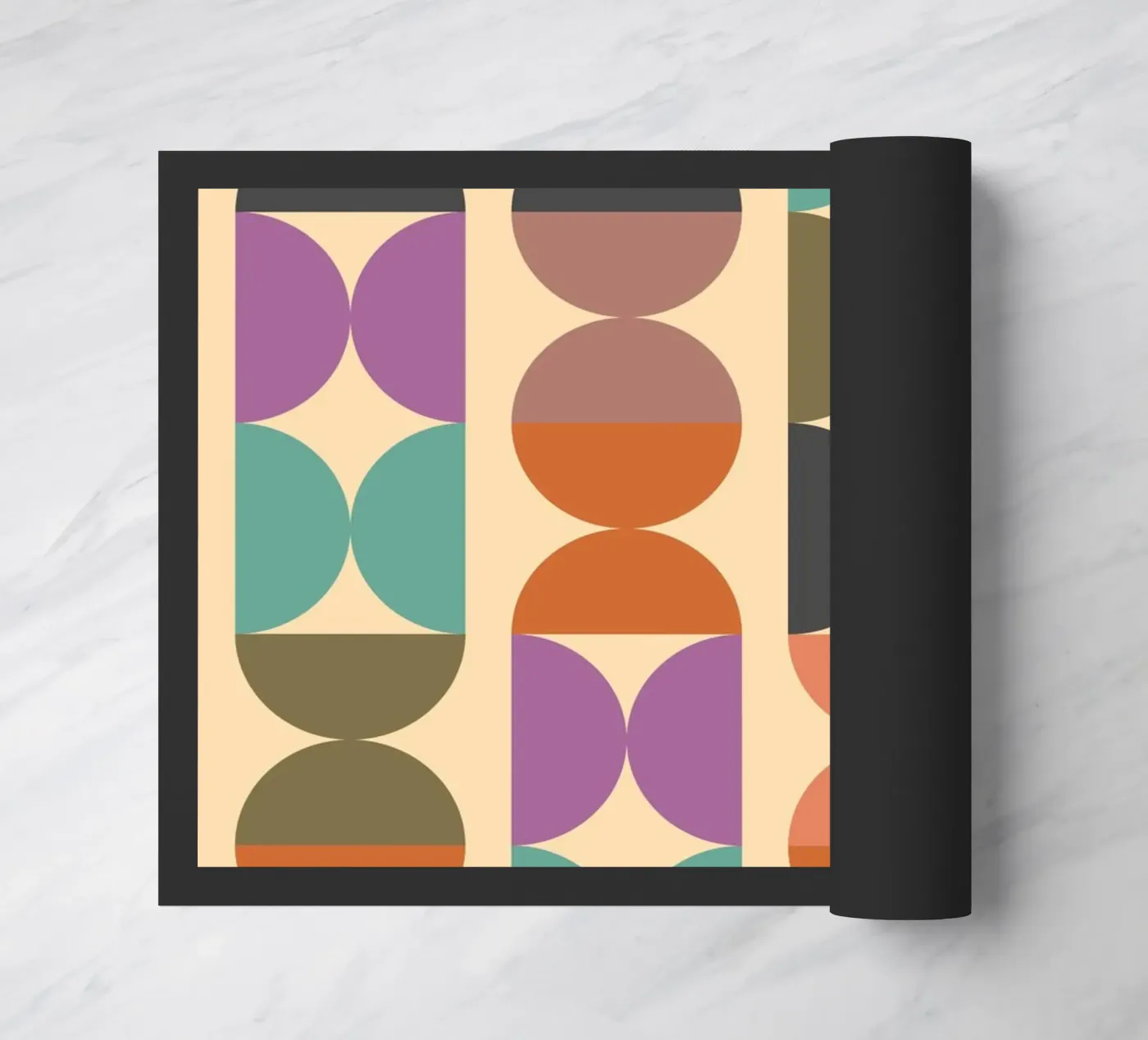 Retro Shapes Pattern doormat by Folk & Bloom
