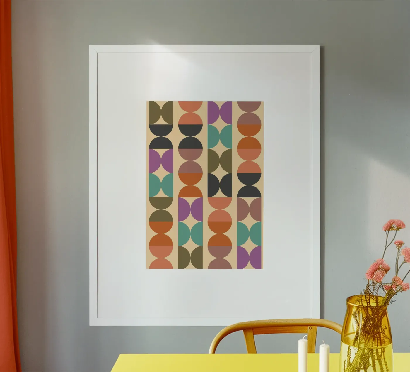 Retro Shapes Pattern poster by Folk & Bloom