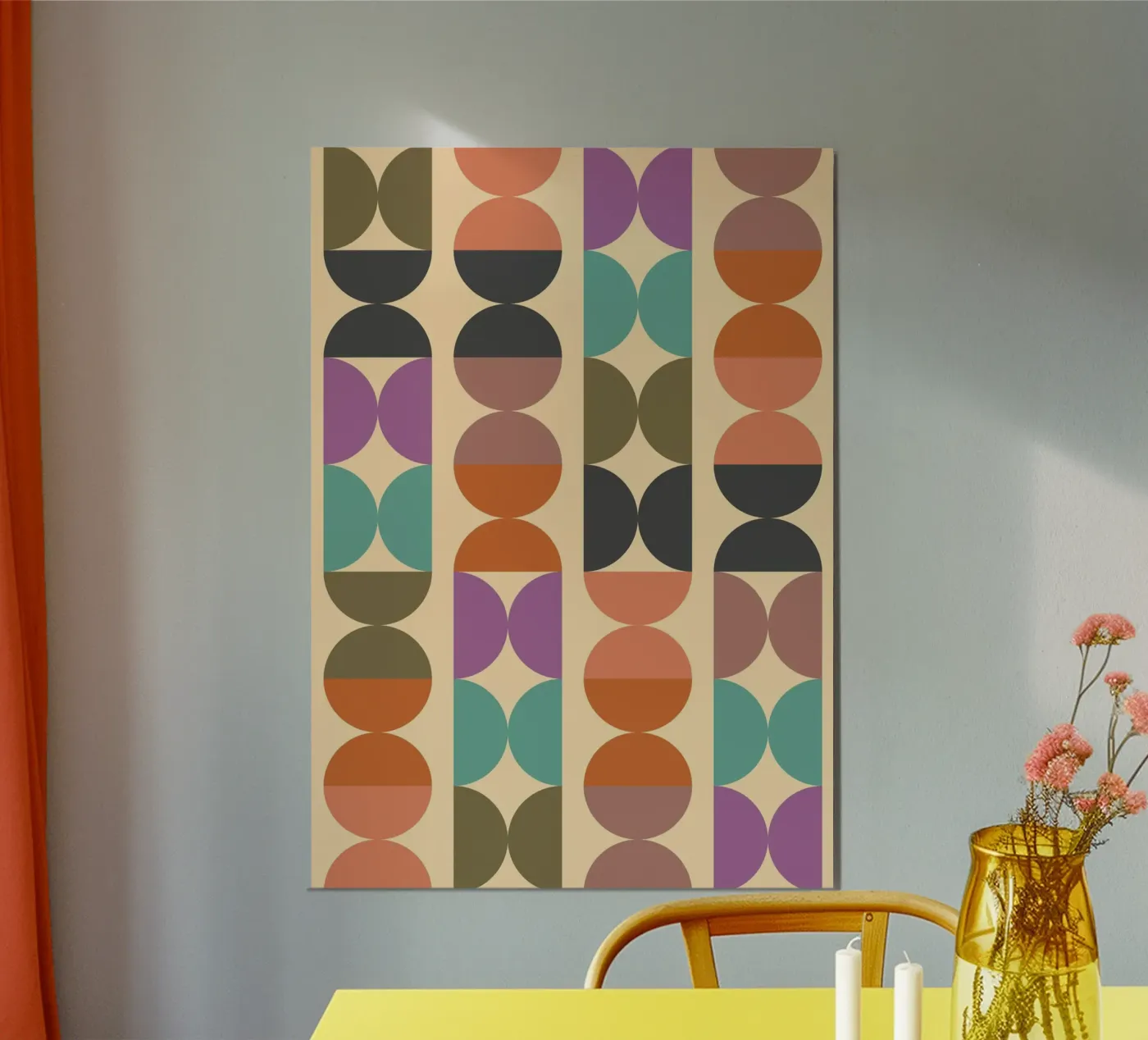 Retro Shapes Pattern poster by Folk & Bloom
