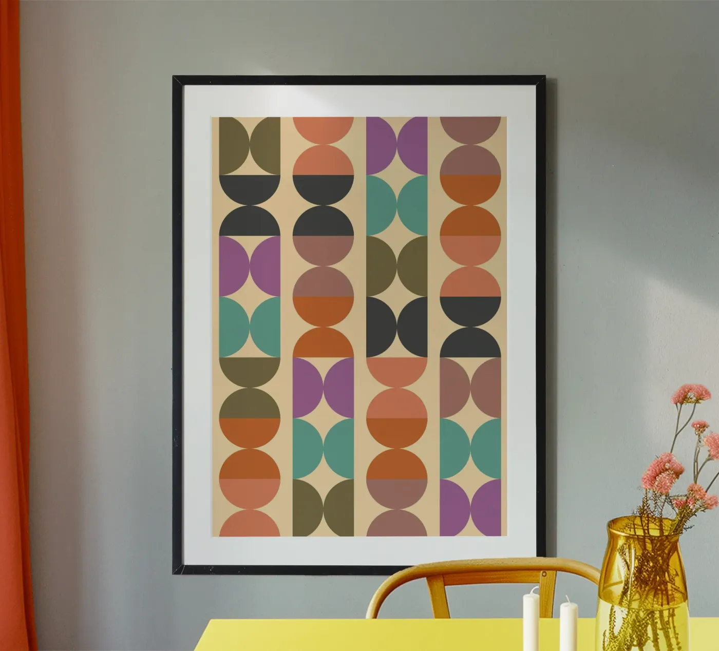 Retro Shapes Pattern poster by Folk & Bloom