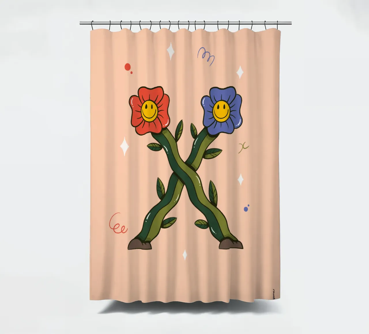 Flower X shower curtain by Rafa Gomes