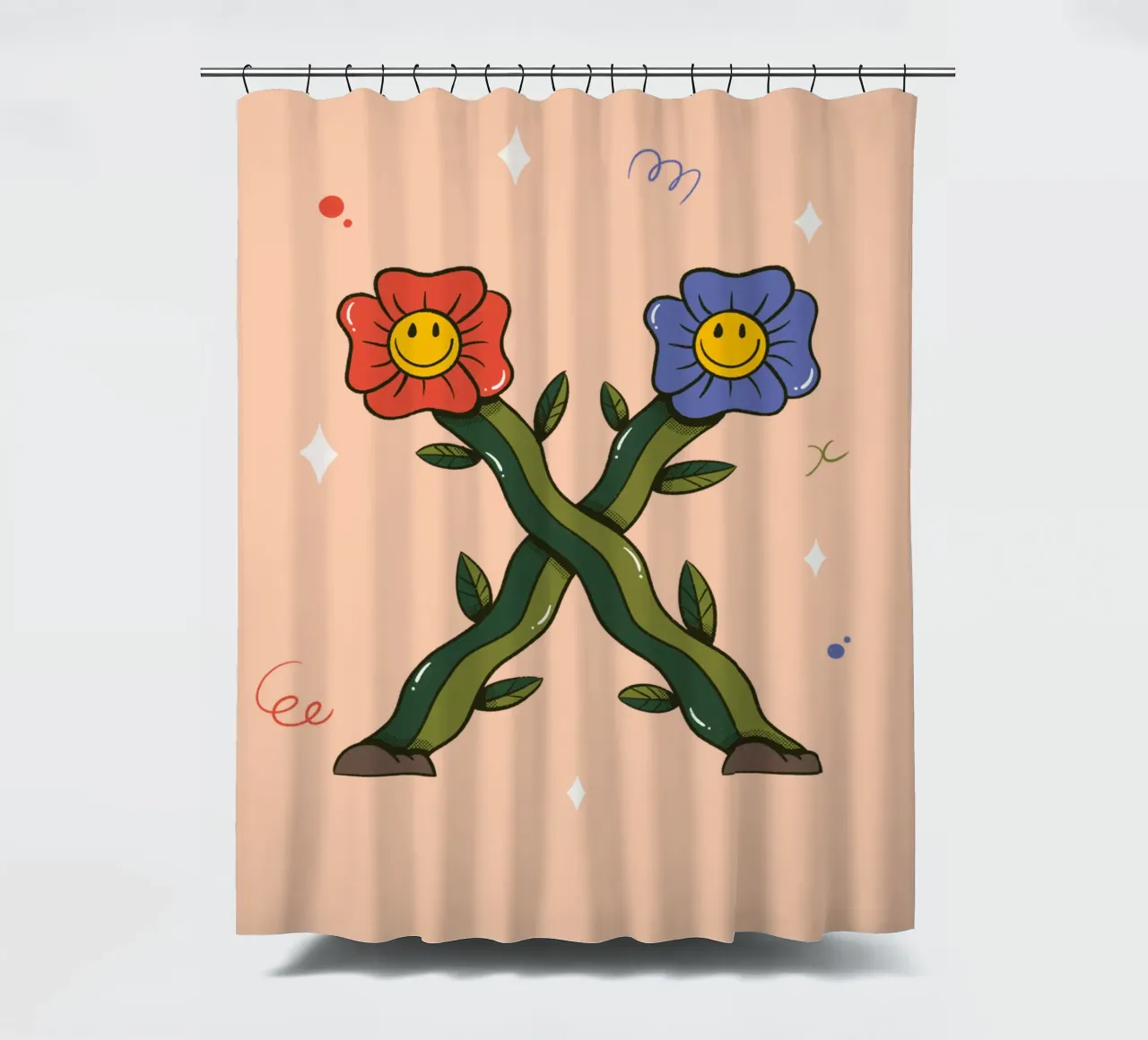 Flower X shower curtain by Rafa Gomes