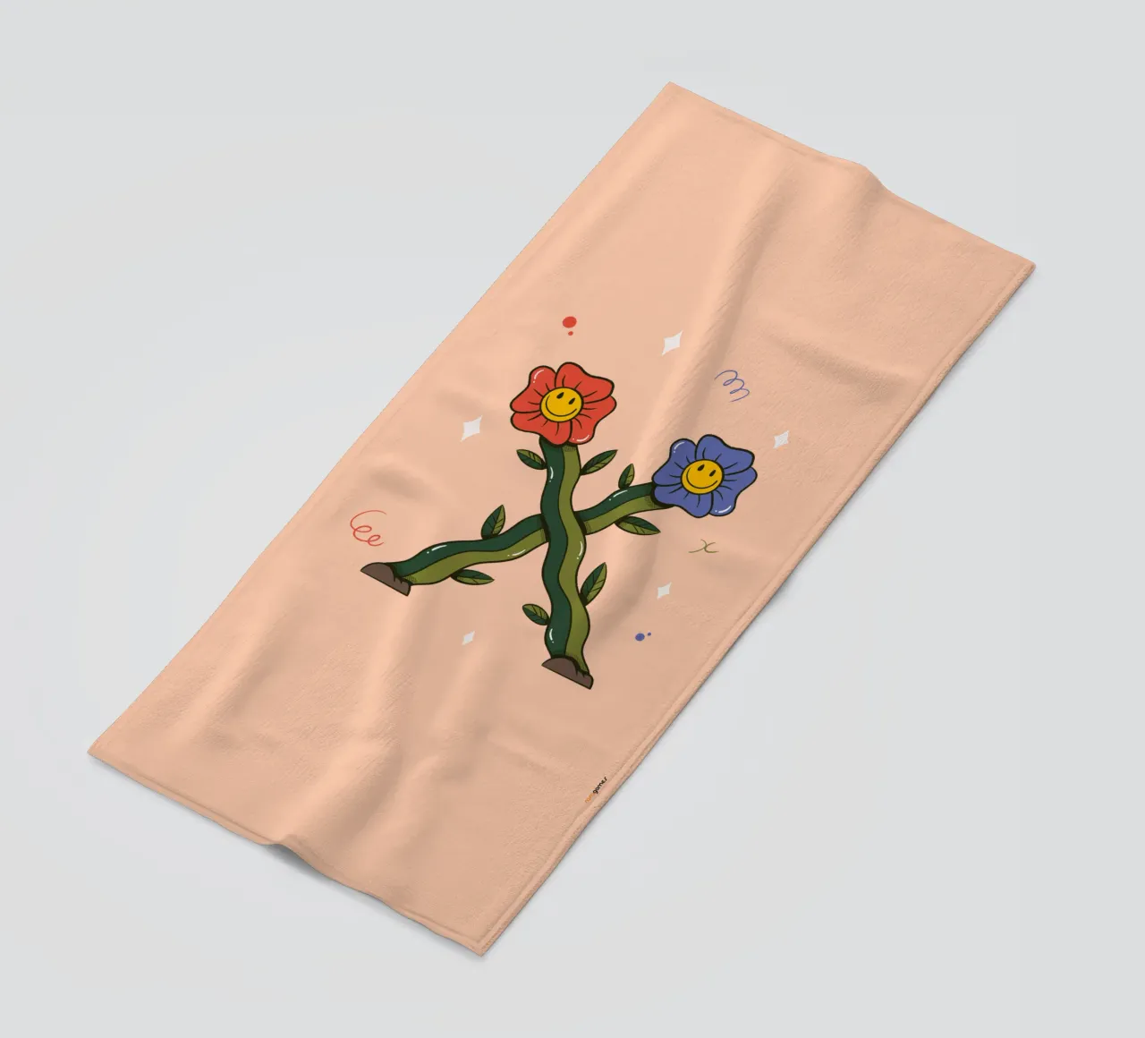 Flower X beach towel by Rafa Gomes