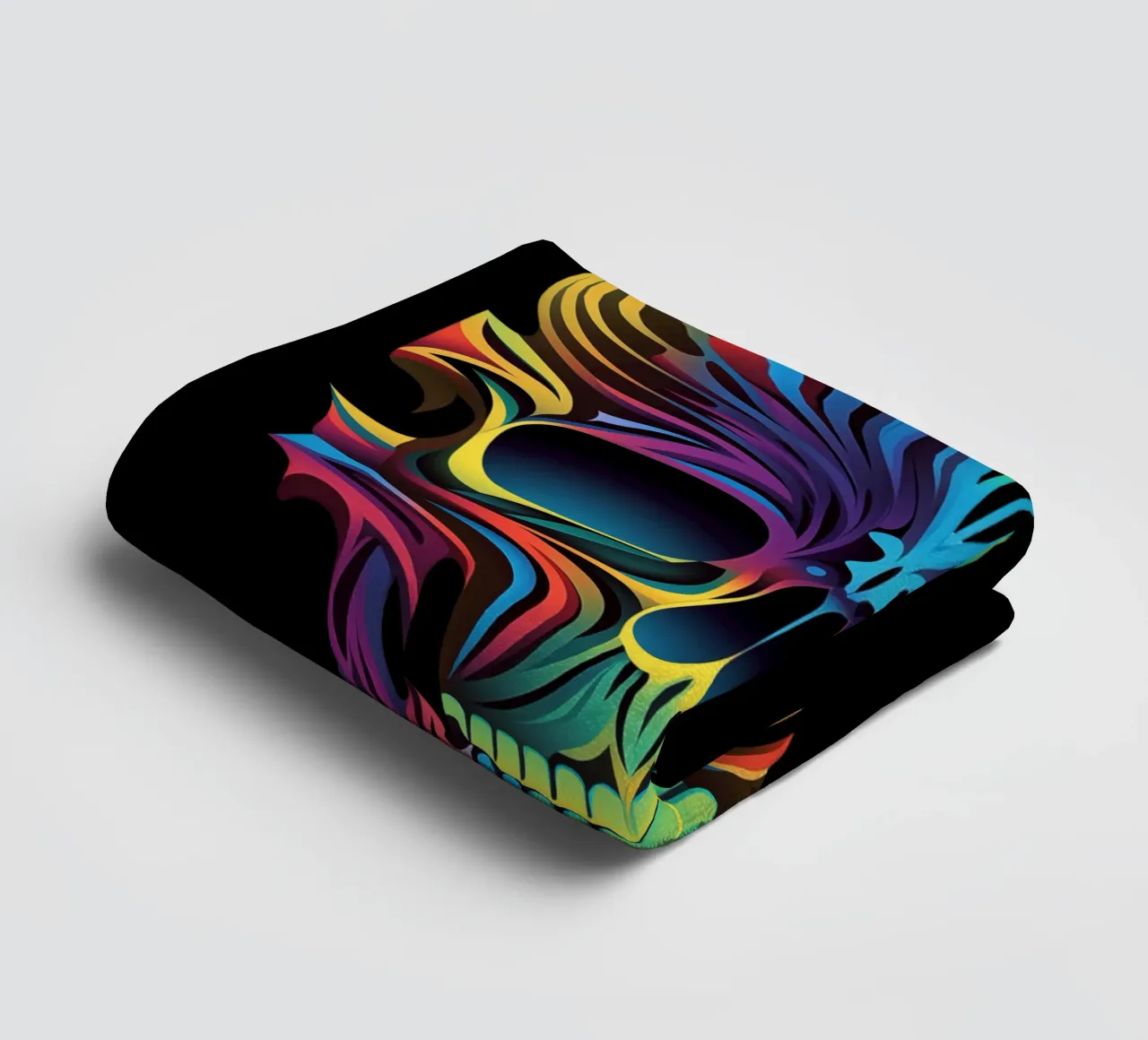 Neon Kirigami-Skull | Day of the Dead trifft Tribal Tattoo towel by Autofocus
