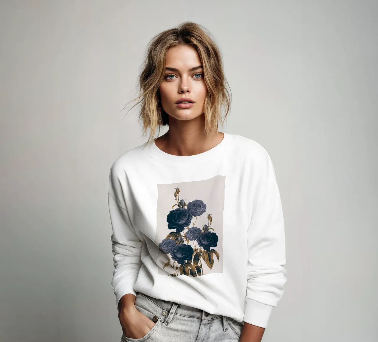 fiori blu felpa da dada22