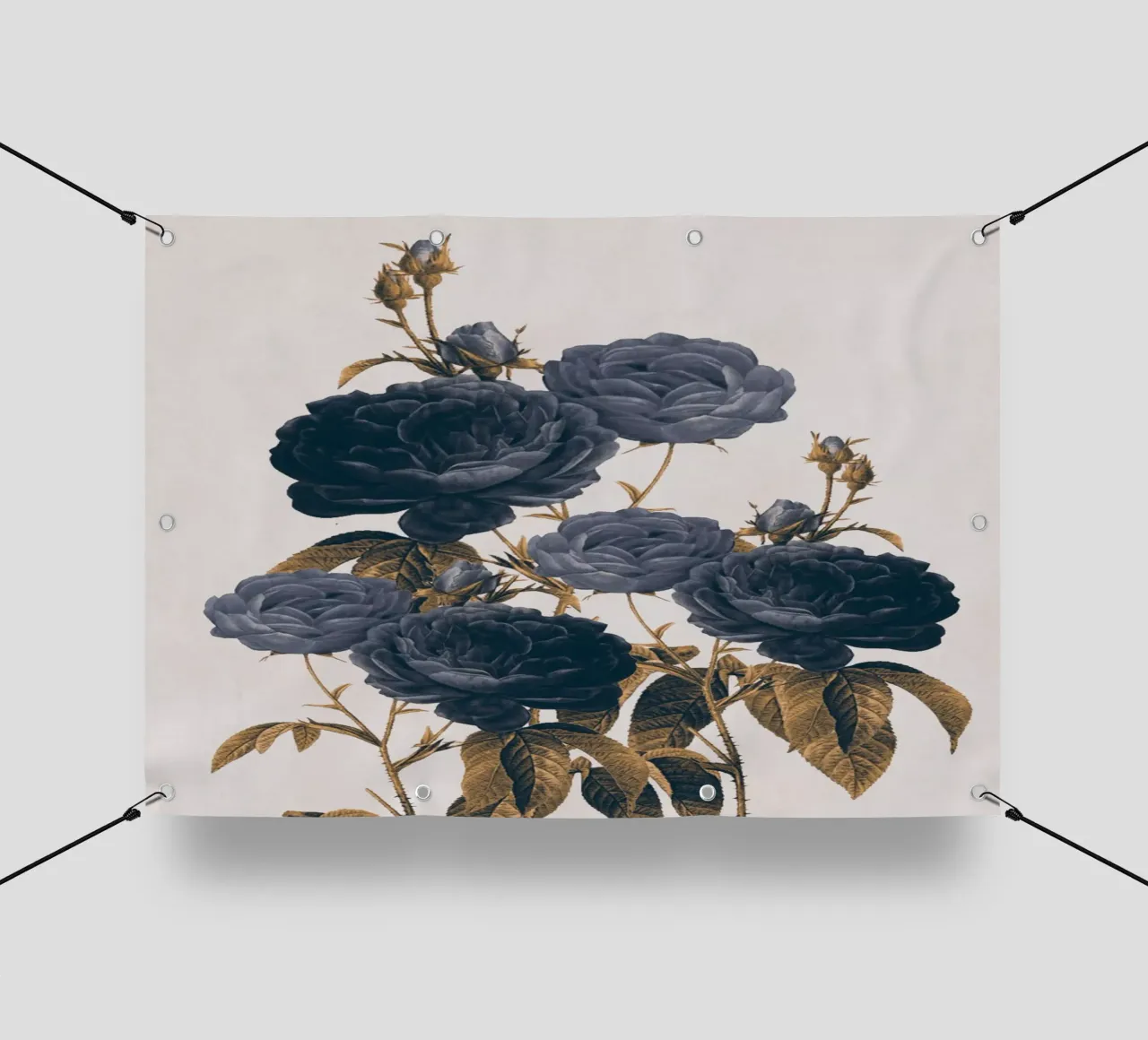 fiori blu telo in pvc da dada22