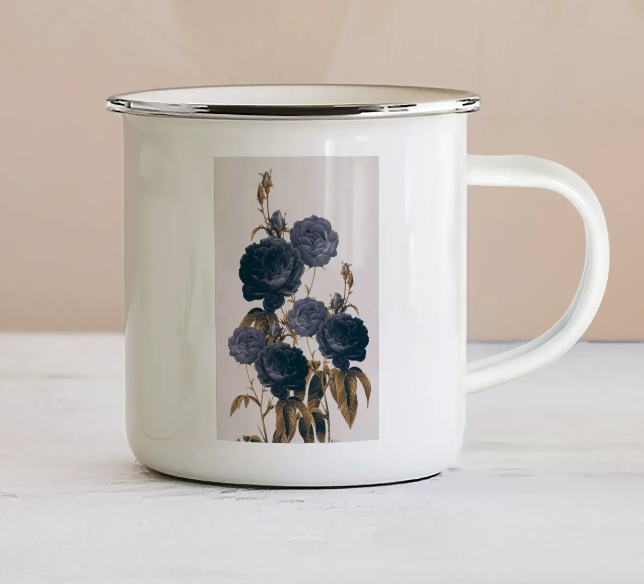fiori blu tazza in smalto da dada22