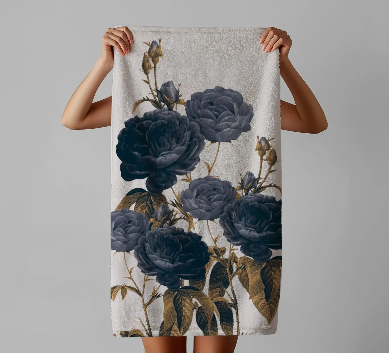 blue flowers towel by dada22