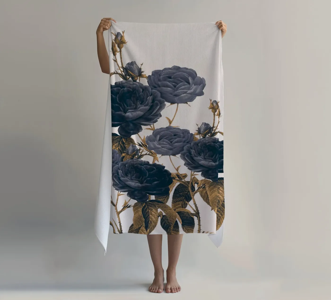 fiori blu telo mare da dada22