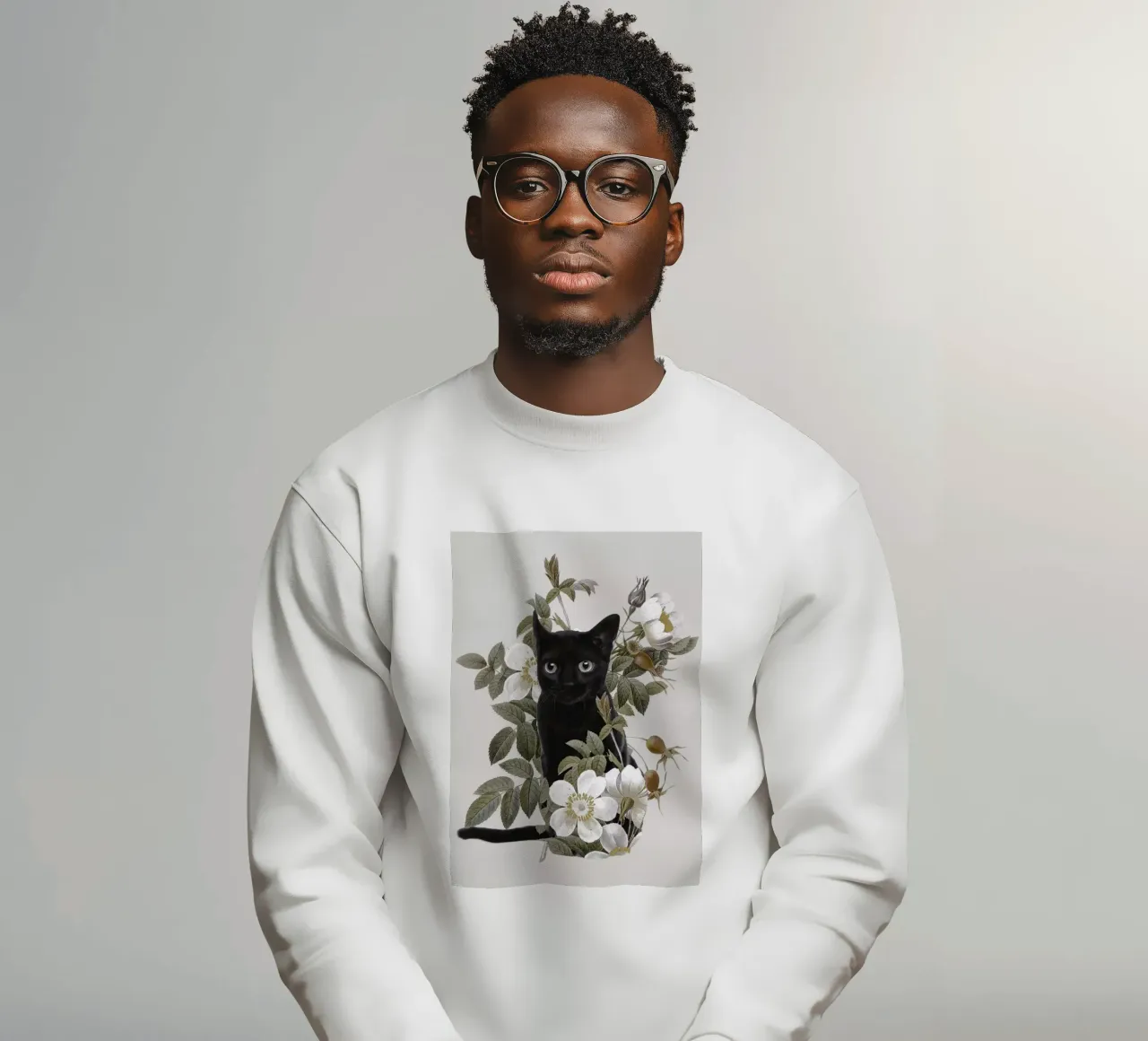 Gatto con fiori felpa da dada22