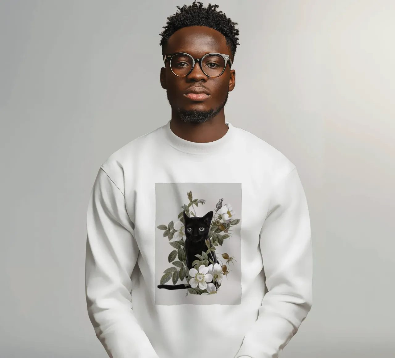 Gatto con fiori felpa da dada22