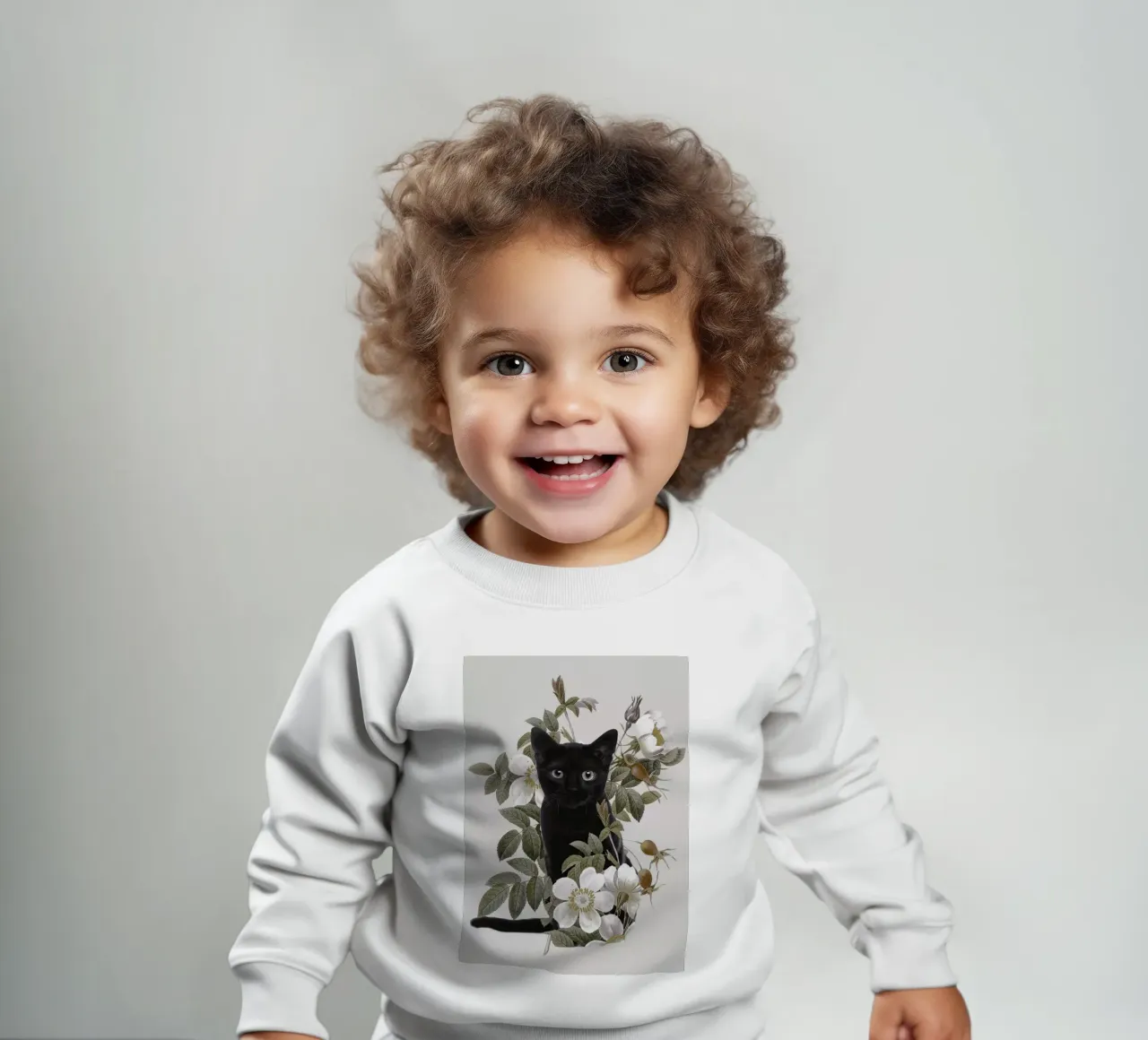 Gatto con fiori felpa neonato da dada22