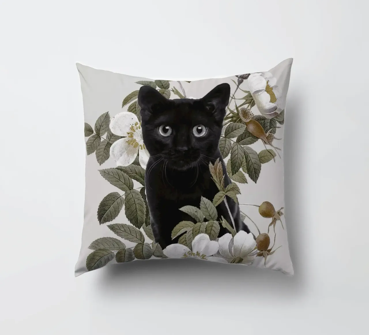 Gatto con fiori cuscino da dada22