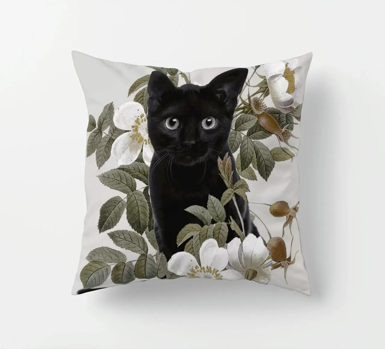 Gatto con fiori cuscino da dada22
