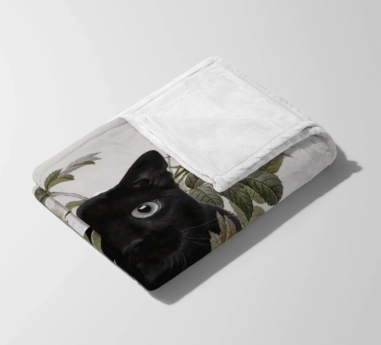 Gatto con fiori coperta in pile da dada22