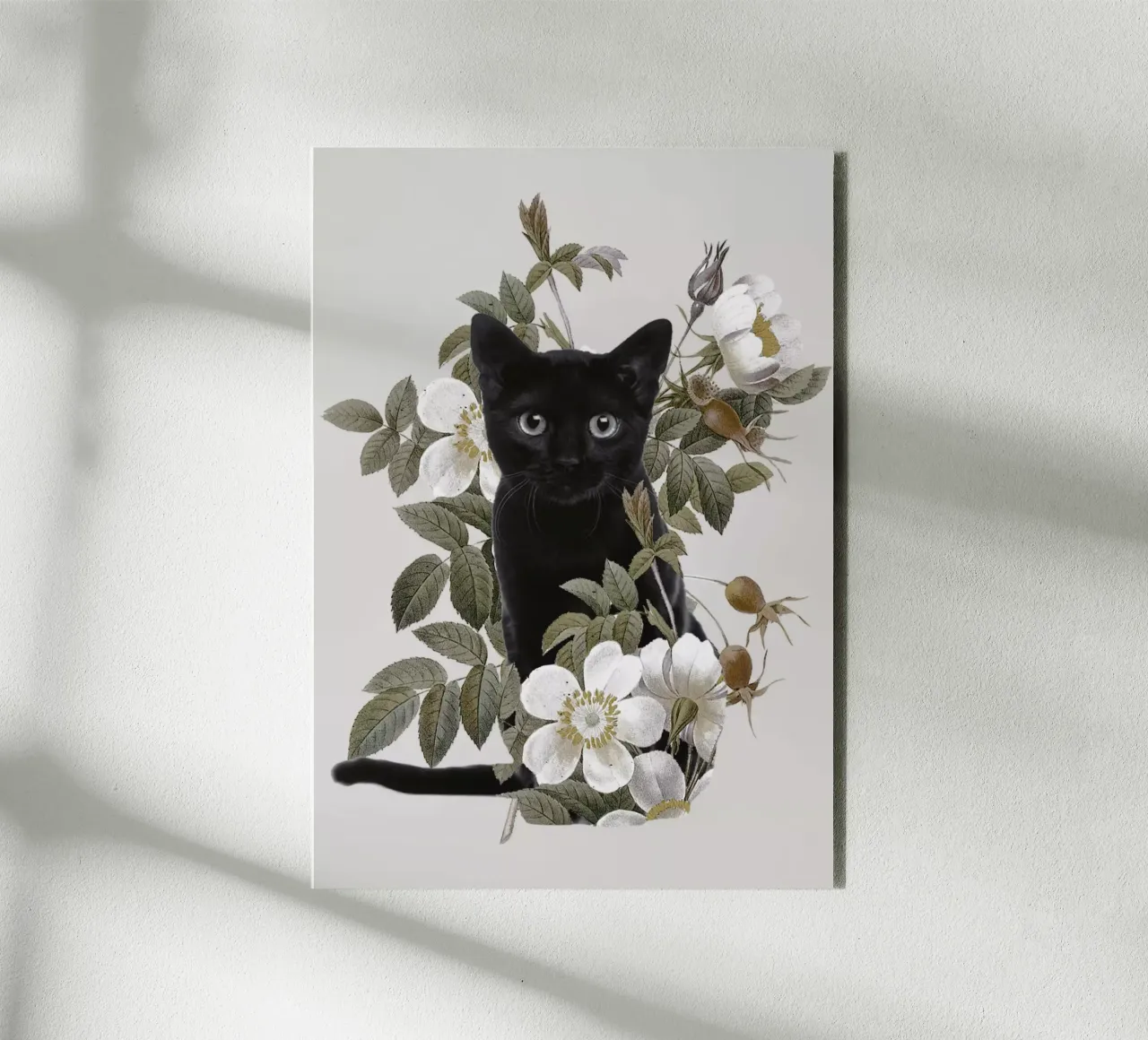Gatto con fiori alluminio dibond da dada22