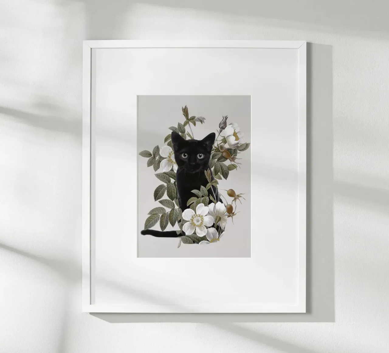 Gatto con fiori carta hahnemühle da dada22