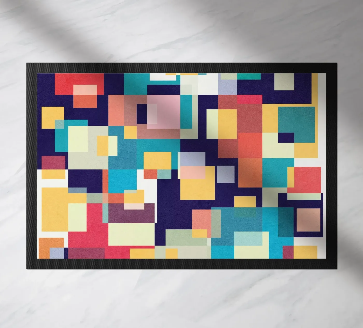 Dancing Squares doormat by Lines Inside