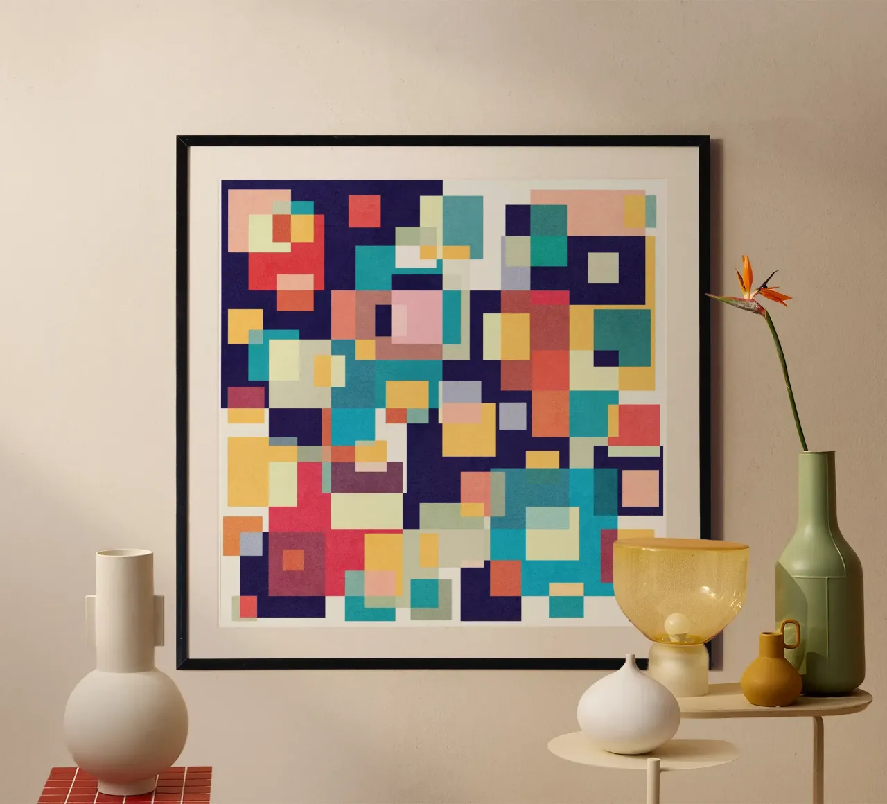 Dancing Squares poster by Abstract 888