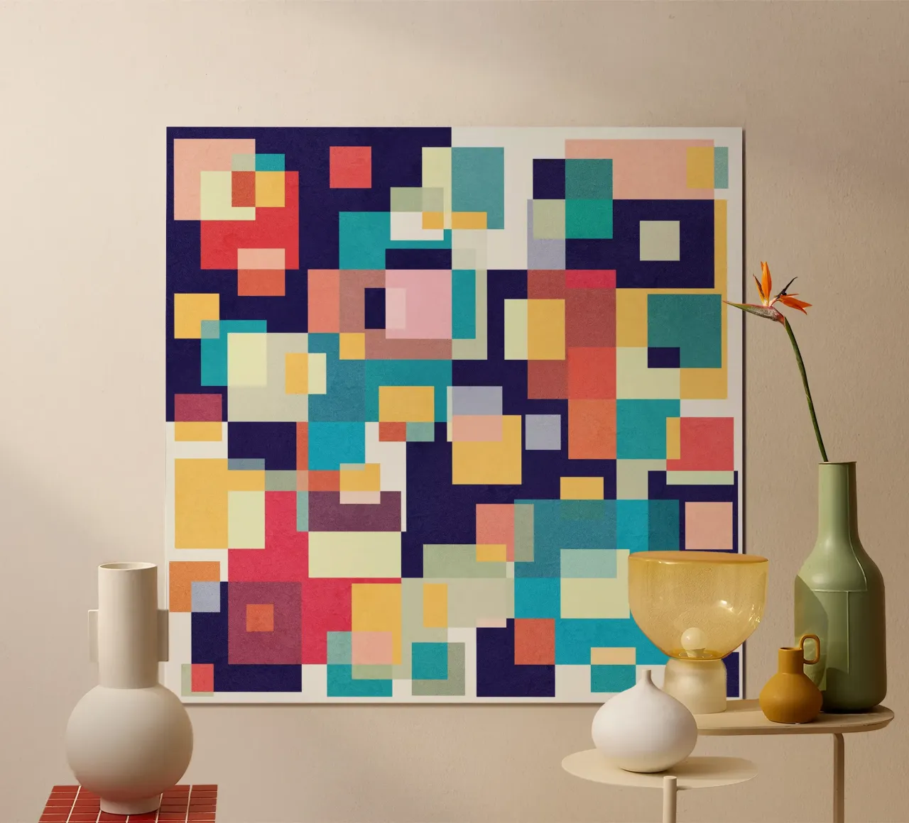 Dancing Squares poster by Abstract 888