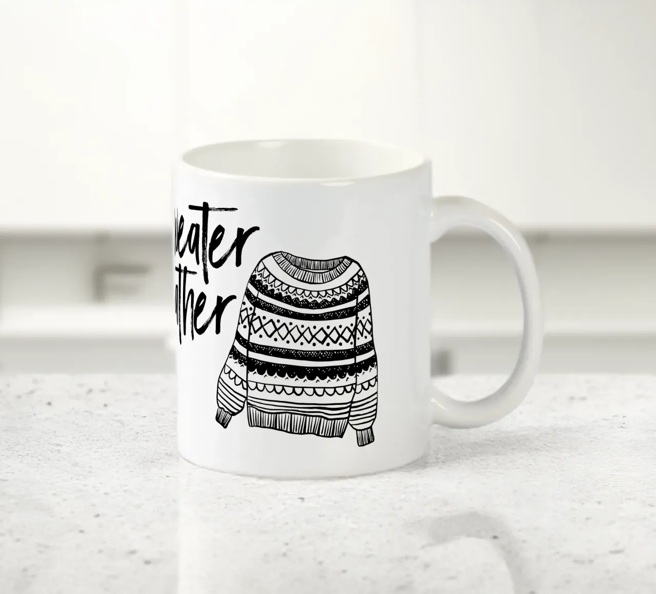 Sweather weather tazza in ceramica da modeern
