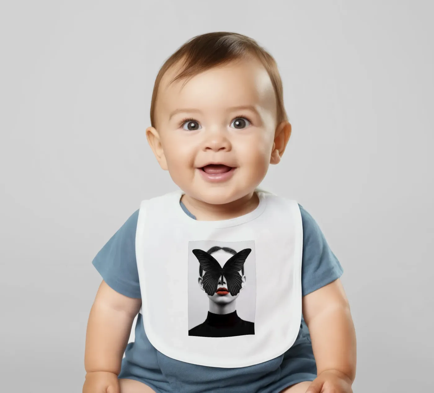 BLACK BUTTERFLY baby bib by dada22